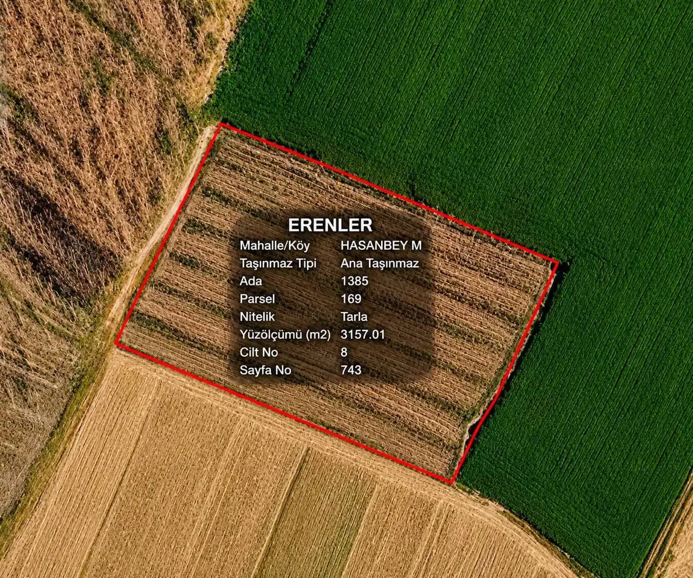 Sakarya Erenler Hasanbey mah.3157 m² fırsat tarla